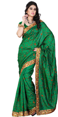 

JTInternational Embroidered Fashion Handloom Art Silk Saree(Multicolor)