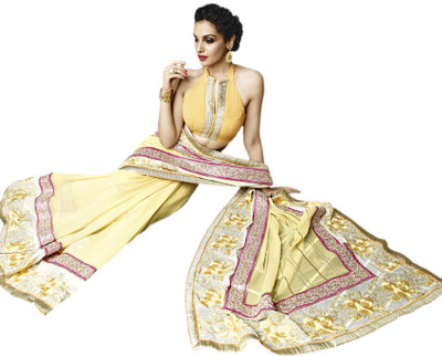 

Vishal Self Design Bollywood Georgette Saree(Beige)