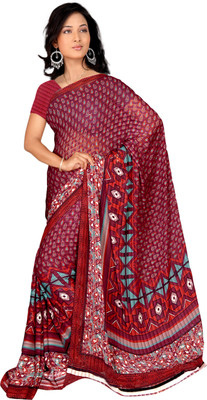 

Vardan Prints Printed Bollywood Georgette Saree(Maroon)