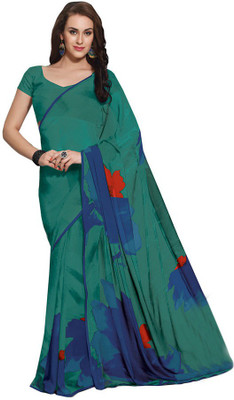 

Party Wear Dresses Printed Fashion Pure Chiffon Saree(Green)