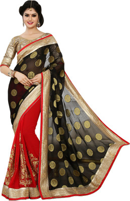 

Desi Look Self Design Fashion Georgette Saree(Red)