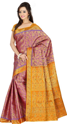 

Mimosa Paisley Kanjivaram Handloom Art Silk Saree(Purple), Voilete*gold
