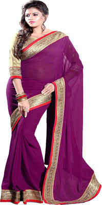 

Sourbh Sarees Self Design Fashion Synthetic Georgette Saree(Magenta, Wine