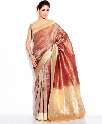 

Zain Textiles Woven Banarasi Tissue Saree(Maroon)