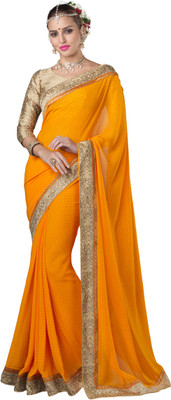 

Khushali Self Design Fashion Georgette Saree(Orange, Yellow, Beige), Beige;orange;yellow