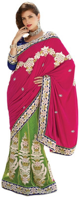 49% OFF on Triveni Self Design Lehenga Saree Net Saree(Pink, Green) 49% OFF on Triveni Self Design Lehenga Saree Net Saree(Pink, Green)