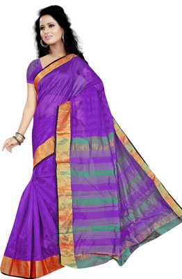 

Party Wear Dresses Printed Fashion Art Silk Saree(Purple)