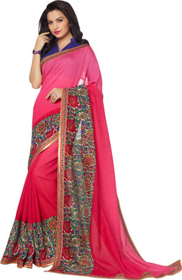 

Brijraj Printed Fashion Art Silk Saree(Pink)