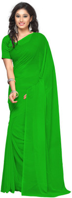 

Surupta Solid Fashion Georgette Saree(Green), Dark neon green