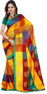 

AJS Applique Fashion Art Silk Saree(Multicolor)