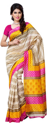 

JTInternational Printed Chanderi Handloom Art Silk Saree(Multicolor)