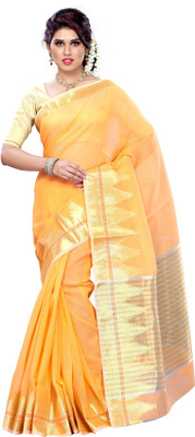 

Mimosa Woven Kanjivaram Cotton Saree(Gold)