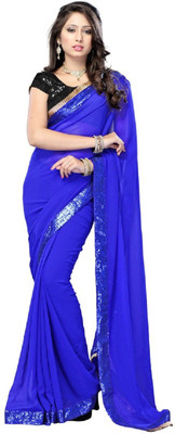 

Lime Embellished Fashion Chiffon Saree(Blue)
