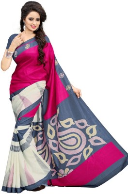 

Party Wear Dresses Printed Fashion Art Silk Saree(Pink)