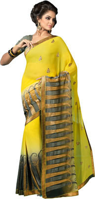 

Manthan Embroidered Daily Wear Georgette Saree(Yellow)