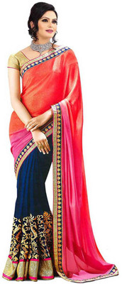 

Aksh Fashion Embroidered Fashion Viscose Saree(Multicolor), Brown;blue