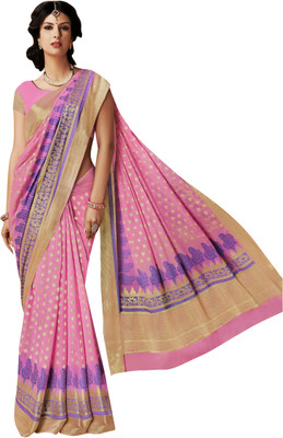 

Brijraj Embellished Fashion Chiffon Saree(Pink)