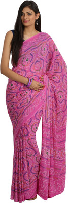 

Jaipur Kurti Printed Bandhej Viscose Saree(Multicolor), Pink