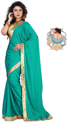 

Stylezone Embroidered Fashion Satin Saree(Light Blue), Maroon