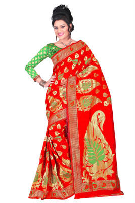 

Weavedeal Embellished Kanjivaram Handloom Silk Cotton Blend Saree(Red)