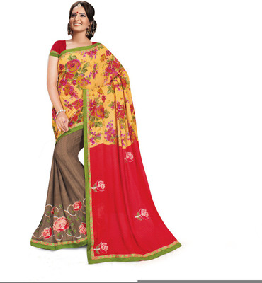 

Ridham Sarees Embroidered Fashion Handloom Georgette Saree(Multicolor)