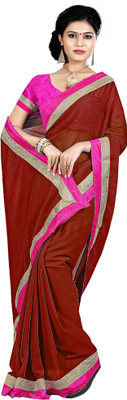 

Party Wear Dresses Solid Fashion Chiffon Saree(Maroon)