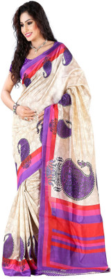 

Indrani Printed Bhagalpuri Raw Silk Saree(Blue)