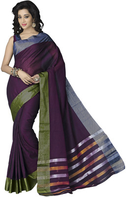 

Ishin Self Design Fashion Cotton Saree(Purple)