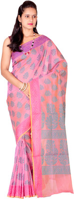 

Chandrakala Self Design Banarasi Cotton Saree(Green)