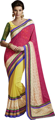 

Ewows Self Design Fashion Jacquard Saree(Multicolor), Red;yellow