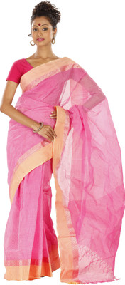 

Sanrocks Global Fashions Woven Tant Cotton Saree(Pink)
