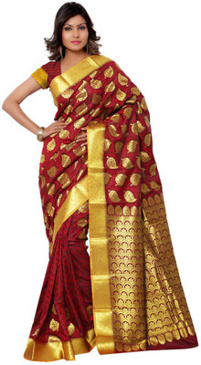 

Manthan Printed Daily Wear Art Silk Saree(Maroon, Yellow), Maroon & gold