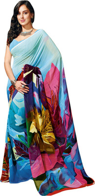 

Vishal Printed Fashion Georgette Saree(Blue)