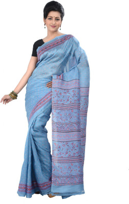 

Tantuja Solid Fashion Handloom Silk Saree(Light Blue), Saxe