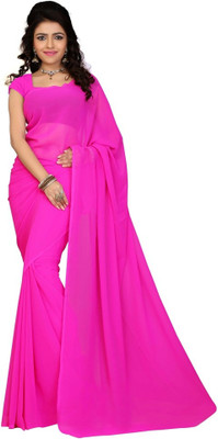 

Surupta Plain Fashion Georgette Saree(Pink), Rani pink