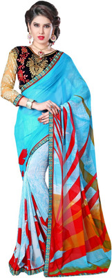 

Lovelylook Embroidered Fashion Georgette Saree(Light Blue), Sky blue