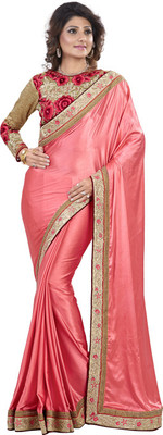 

Saara Embroidered Fashion Silk Saree(Pink, Beige), Peach