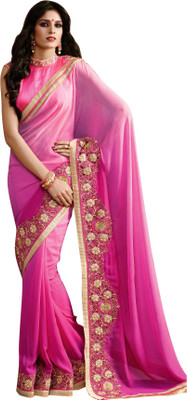 

Brijraj Embroidered Fashion Georgette Saree(Pink)