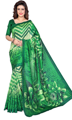 

Sourbh Sarees Printed Fashion Art Silk Saree(Green)