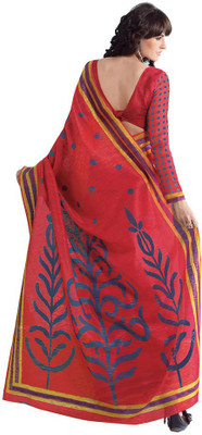 

Party Wear Dresses Printed Fashion Cotton Saree(Red)