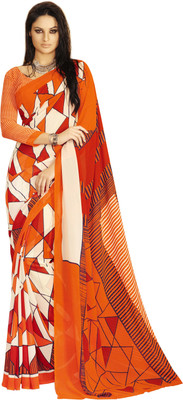 

Khoobee Self Design, Printed Fashion Georgette Saree(Orange, Beige, Multicolor), Beige;multicolor;orange