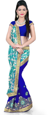 

Khoobee Self Design, Embroidered Fashion Georgette Saree(Multicolor, Blue), Blue;multicolor