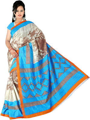 

Parisha Embroidered Fashion Silk Saree(White, Light Blue), Light blue;white