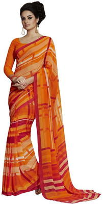 

Akshaya Fashons Printed Daily Wear Georgette Saree(Orange)