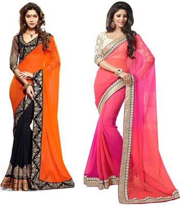 

Stylezone Self Design Fashion Chiffon Saree(Pack of 2, Multicolor)