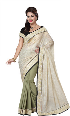 

Ishin Embellished Fashion Modal Saree(Grey), Gray & beige