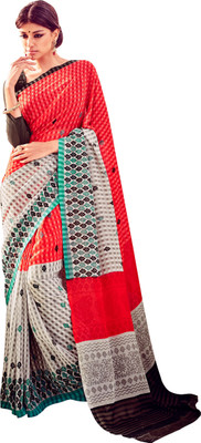 

Khoobee Self Design, Printed Fashion Georgette Saree(Brown, Multicolor)