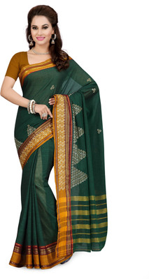 

Ishin Solid Fashion Poly Silk Saree(Green)