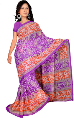 

Khoobee Printed Fashion Chiffon Saree(Purple, Multicolor), Multicolor;pink;purple