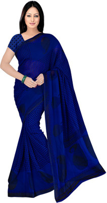 Vardan PRINTS Printed Bollywood Georgette Saree(Blue)